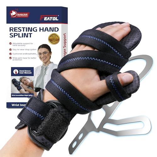 FEATOL Wrist Brace Left Hand, Small/Medium + Resting Hand Splint Left Small/Medium