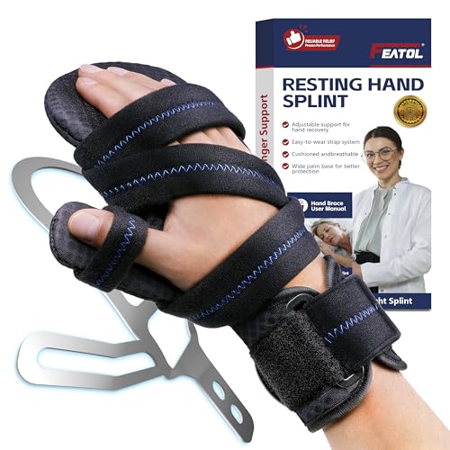 FEATOL Thumb Spica Splint Right Hand Large/XLarge+Resting Hand Splint Right Large/X-Large