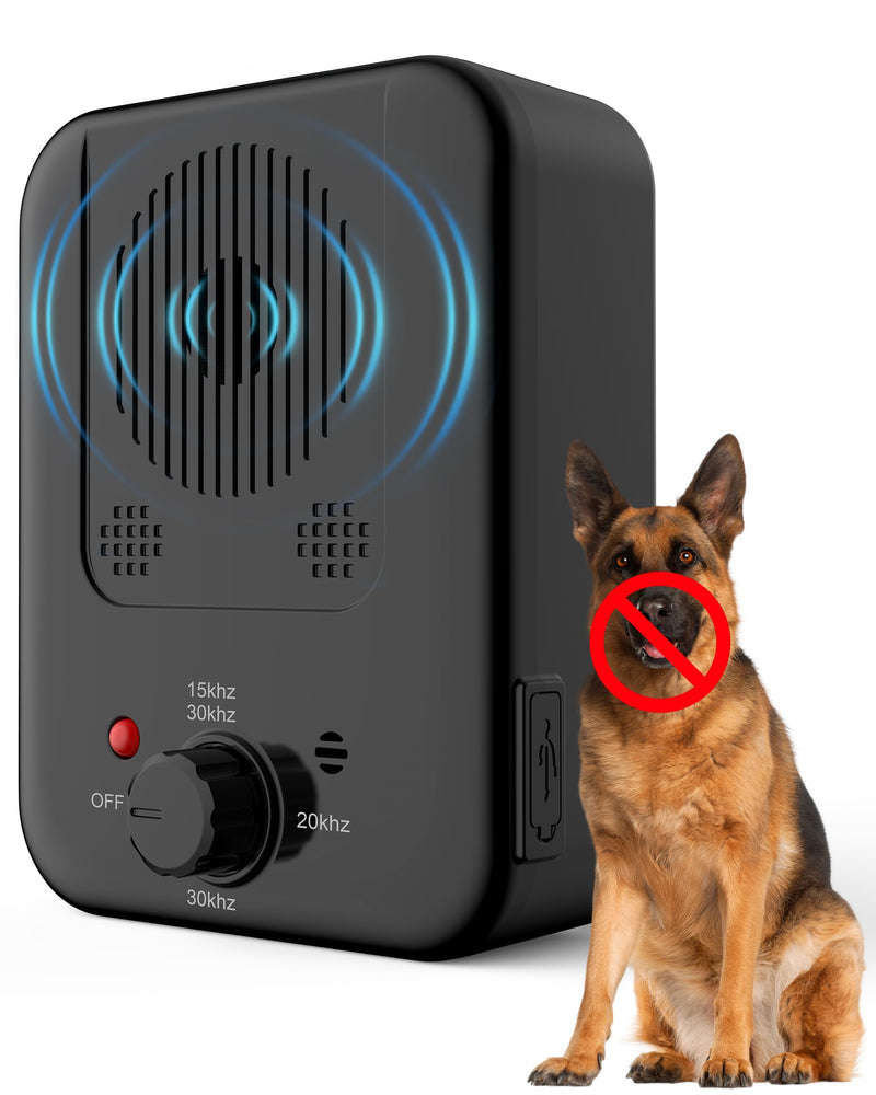 Ultrasonic Bark Control Device – 3 Adjustable Modes for Small, Medium & Large Dogs, 32ft Range, Suitable for Indoor & Outdoor Use (Deep Black) Deep Black