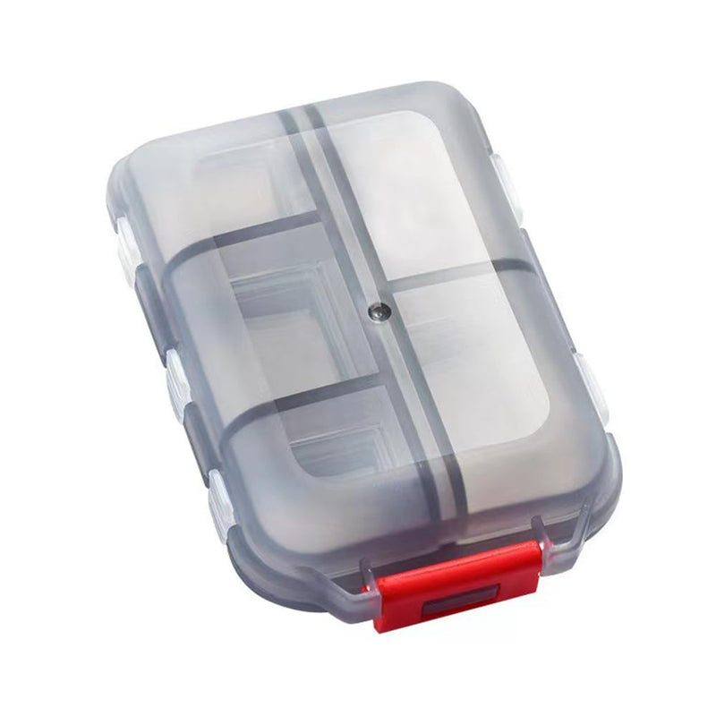 10 Grid Pill Organizer Compact Daily Portable Travel Storage Case with Labels for Vitamin Supplement Carrying Grey 1 Pack Gray