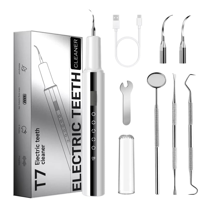 Plaque Remover for Teeth, ARISSON Ultrasonic Tartar Remover, Dental Cleaner with LED Light, 5 Modes Teeth Cleaning Tool, Rechargeable Dental Pick with 2 Replaceable Heads for Home & Travel - BeesActive Australia