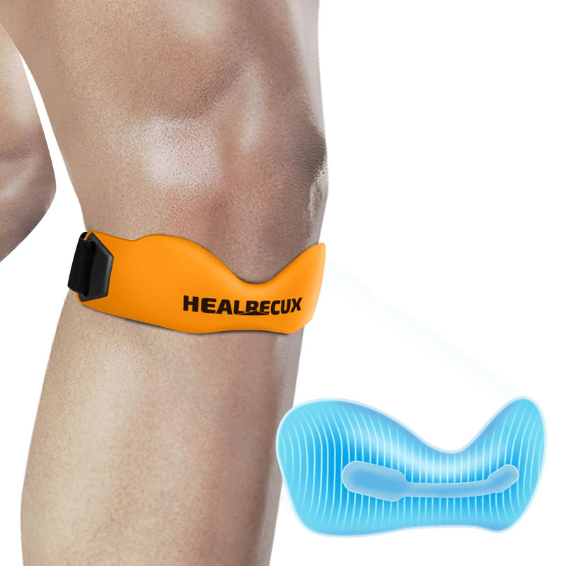 Patella Band, Knee Strap Patella Tendon Support for Knee Pain & Tendonitis, Patella Stabilizer Knee Brace for Running, Basketball, Jumpers Knee, Tennis, Volleyball & Squats - Orange 1 Pack - BeesActive Australia