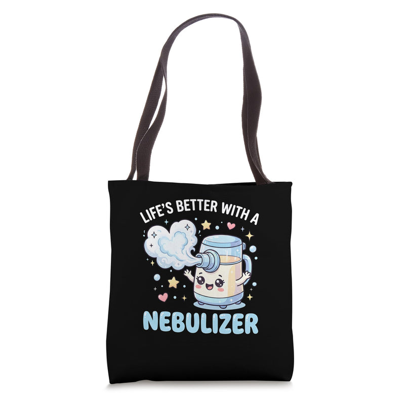 Life's Better With A Nebulizer Cute Respiratory Therapist Tote Bag 16 inches