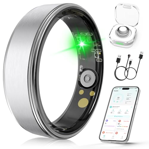 Smart Ring for Women & Men, Health Fitness Tracker Ring Silver 13#