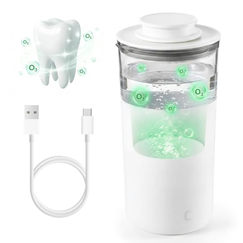 Ozone Hydrogen Water Cup – O3 Generator, 12oz Automatic Electrolytic for Ozone Water Oral Care, Fresh Breath, Teeth Brushing & Flushing, Multi-Functional Purified Mouthwash Cup Healthy Partner