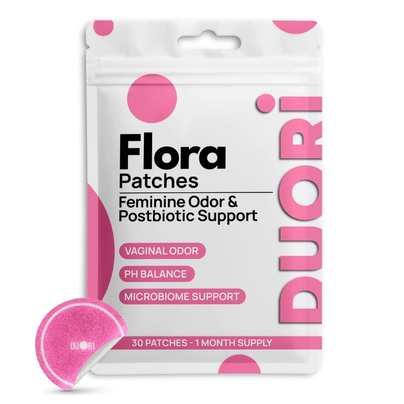 DUORI Flora Patch - Vaginal Postbiotics Support for Women - Promote Healthy Vaginal Odor & Flora - with Cranberry Extract - Vitamin C - Zinc - Vegan Daily Vaginal Health Patch - 30 Patches 1 Pack (30 Patches)
