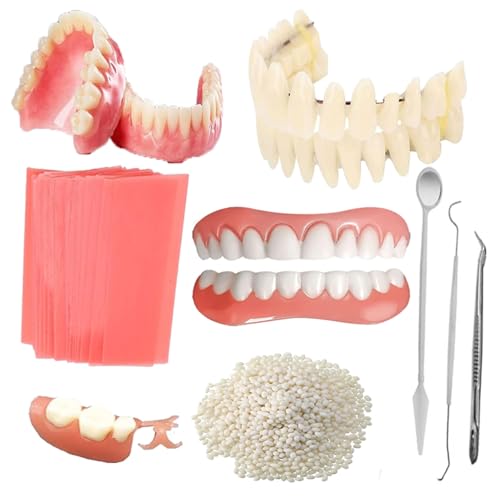 BJDTY DIY Denture Combinations, Making Partial dentures and Full dentures kit DIY Simulation Practice Making dentures, Equipped with Tool kit and Temporary Teeth (Dental Wax) (3) 3