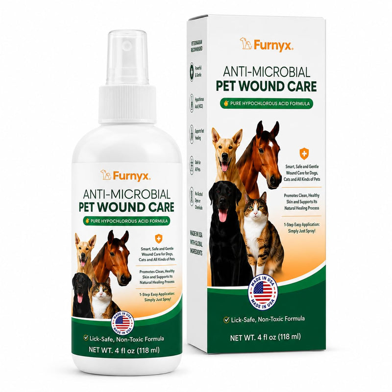 Sting-Free Wound & Skin Care Spray for Dogs, Cats & Pets | Vet-Grade Repair Mist for Cuts, Hot Spots, Rashes, Burns & Itch Relief | Non-Toxic, No Alcohol, Lick-Safe, No Residue (4 fl oz) 4 Oz