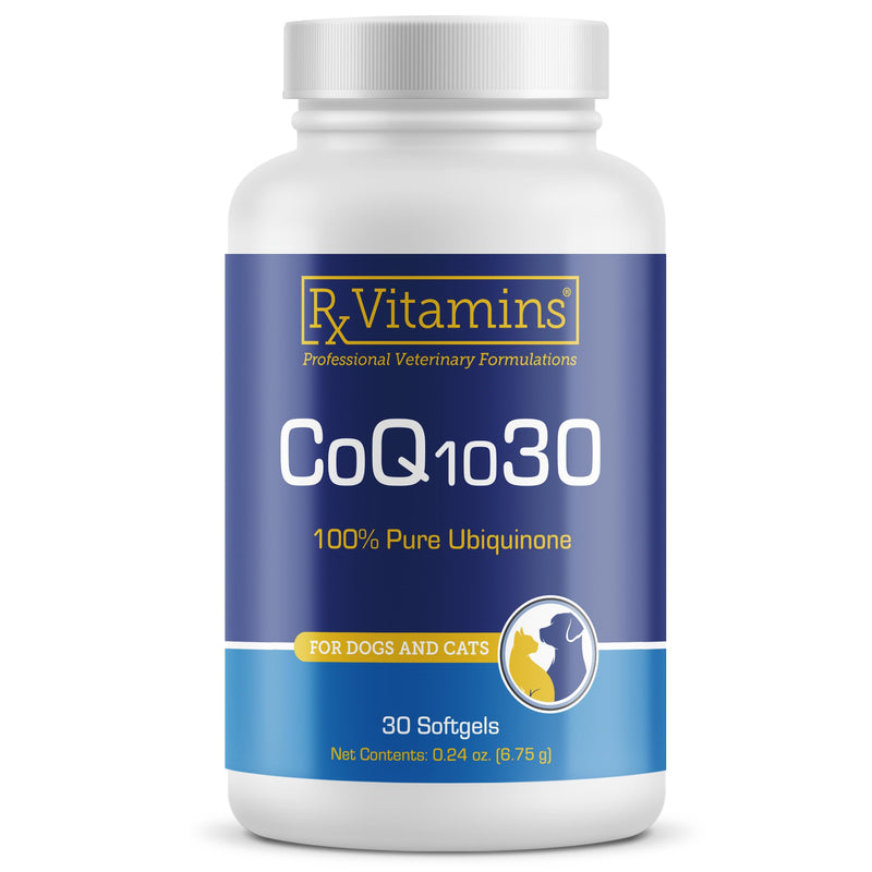 Rx Vitamins CoQ1030 - Coenzyme Q10 for Dogs & Cats - 30ct | 100% Pure Ubiquinone Cat & Dog Heart Supplements - Promotes Cardiovascular Function and Antioxidant Support