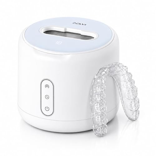 Ultrasonic Retainer Cleaner Machine,45kHz Denture Cleaner White