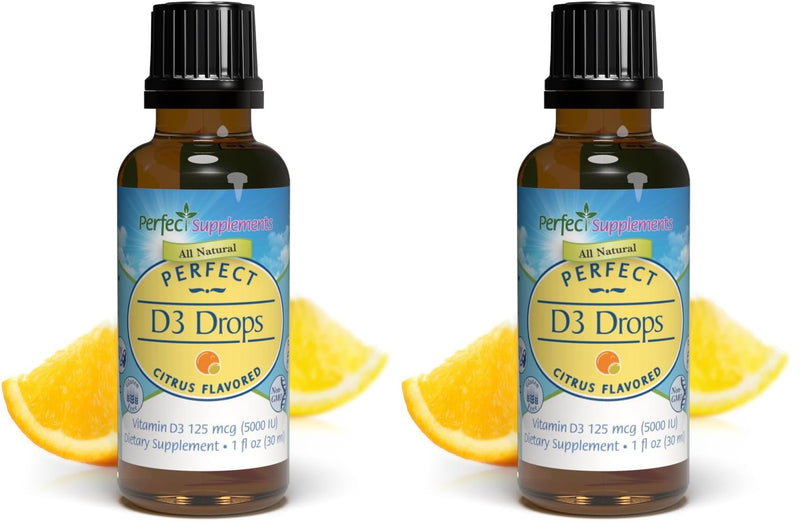 Perfect Supplements Vitamin D3 Drops - 1 fl oz (Pack of 2) 60 Fl Oz (Pack of 2)