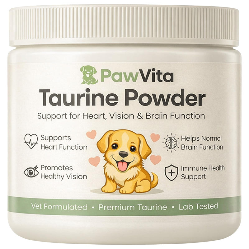 Pawvita Taurine Powder for Dogs, Taurine for Dogs, Supports Heart Health, Vision, Skin & Coat, Boosts Energy & Daily Wellness, Easy to Mix in Food, with Dosing Spoon, 200 Grams/ 7.05 oz 1