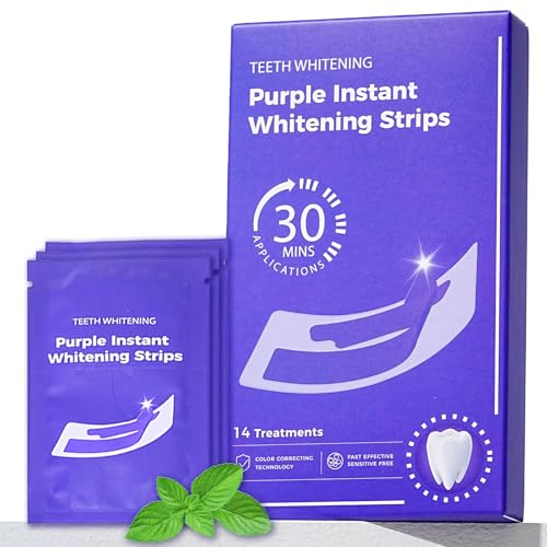 Teeth Whitening Strips kit - Enamel Safe for Whiter Teeth - Whitening Without Sensitivity - Fast Acting for Removing Stains from Coffee, Wine and Smoking (14 Strips, Mint)