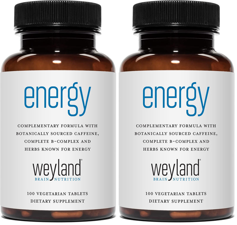 Energy | Complimentary Formula w/Botanically Sourced Caffeine | Complete B-Complex & Energy Supportive Herbs (Pack of 2) 100 Count (Pack of 2)