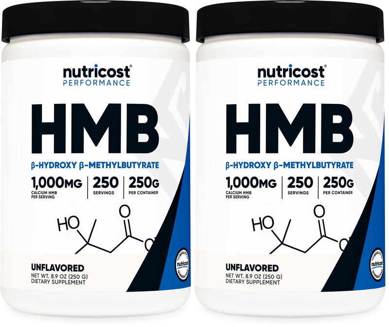 Nutricost HMB Powder (Beta-Hydroxy Beta-Methylbutyrate) 250 Grams - Gluten Free & Non-GMO (Pack of 2) 8.82 Ounce (Pack of 2)