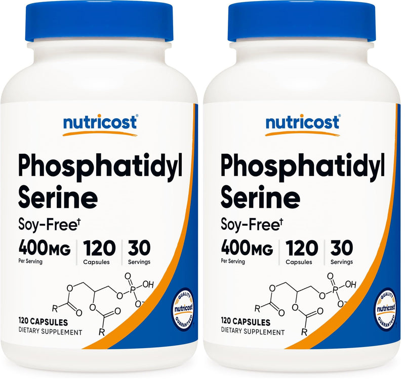 Nutricost Phosphatidylserine 400mg, 120 Capsules - Soy Free, 30 Servings, Vegetarian Friendly, Non-GMO, Gluten Free (Pack of 2) 120 Count (Pack of 2)