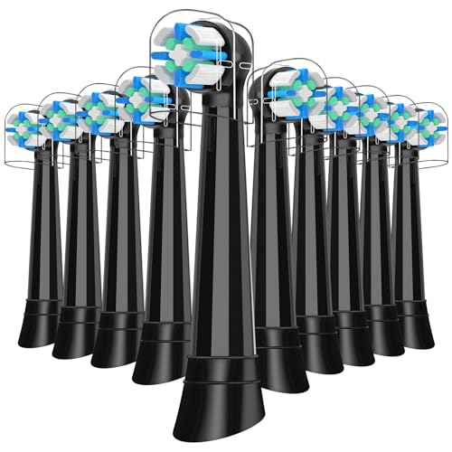 10PCS Replacement Heads Compatible with Oral B iO 3 4 5 6 7 8 9 10 Series Electric Toothbrush,Toothbrush Heads Compatible with Braun Oral B iO Replacement Heads with Medium Bristles,Black Black 10 Count (Pack of 1)