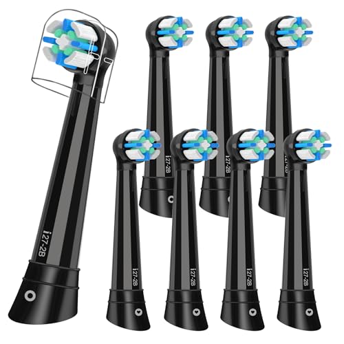 Replacement Heads Compatible with Oral B iO 3 4 5 6 7 8 9 10 Series Electric Toothbrush,8pack,Black
