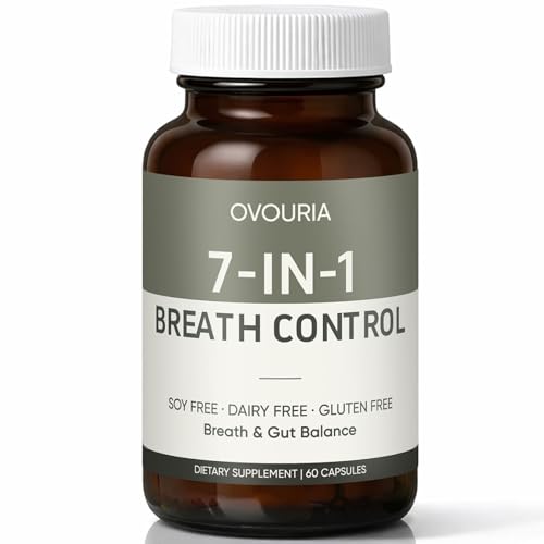 Ovouria Breath and Gut Balance, 7-in-1 Advanced Breath Restoration Formula for Oral & Digestive Balance, Helps Manage Bad Breath Naturally, Vegan & Non-GMO, 60 Capsules