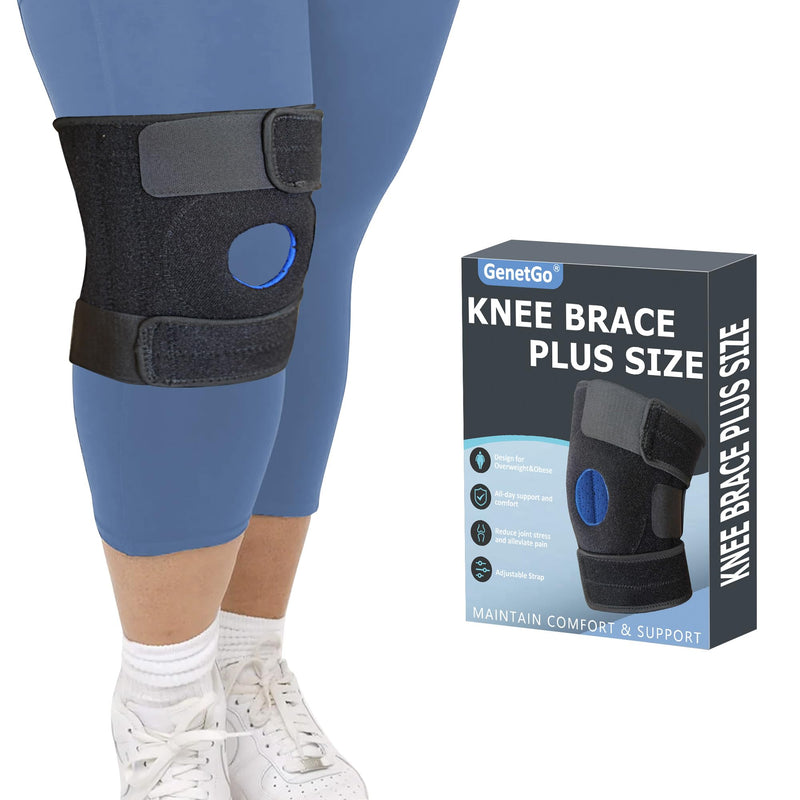 Plus Size Knee Brace for Obese Women & Men - Adjustable Knee Support for Meniscus Tear, Arthritis Pain, Compression with Side Stabilizers (4XL/5XL/6XL) 4XL/5XL/6XL