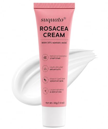 suquato 10% Azelaic Acid Cream – Rosacea Treatment for Face & Redness Reducing Face Cream – Redness & Blemish Care for Sensitive Skin – Lightweight Daily Use 30g 1 Fl Oz (Pack of 1)
