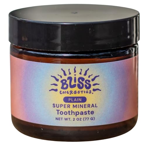 Bliss Energetics Fluoride Free Remineralizing Herbal Toothpaste - Hydroxyapatite, Coconut Oil, Castor Oil, Shilajit and Turmeric - 2oz Plain - Non-Abrasive