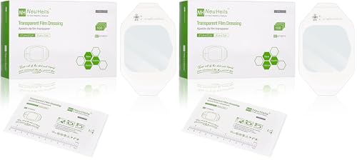 NeuHeils Transparent Film Dressing 2 3/8'' x 2 3/4'', 200 Pack, Waterproof Wound Cover Bandage, Clear IV Catheter Tape, Adhesive Patch, Shower Shield 2 3/8'' x 2 3/4'' (Pack of 2)