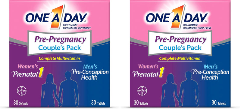 A Day Men's & Women's Pre-Pregnancy Multivitamin Softgel Including Vitamins A, Vitamin C, Vitamin D, B6, B12, Folic Acid & More, Supplement for Before, During, and Postnatal, 60 Count (Pack of 2) 60 Count (Pack of 2)