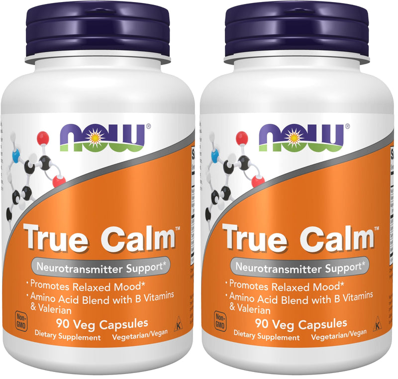 Now Supplements, True Calm, with Magnesium, GABA, B Vitamins & More, 90 Veg Capsules, (Pack of 2) 90 Count (Pack of 2)