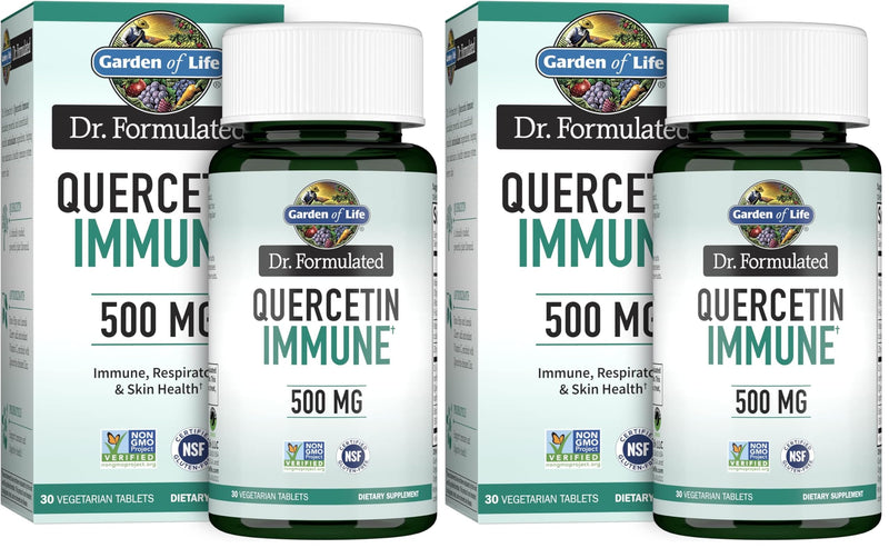 Garden of Life Quercetin Once Daily Immune System Support Supplement with Vitamin C,D & Probiotics – Dr Formulated-Immune Health,Respiratory and Skin Health,Gluten Free,Non GMO-30 Tablets,(Pack of 2) 3.52 Ounce (Pack of 2)