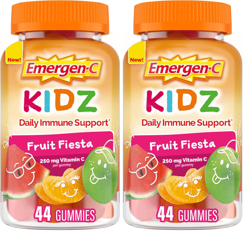 Emergen-C Kidz Daily Immune Support Dietary Supplements,Flavored Gummies with Vitamin C and B Vitamins,Fruit Fiesta Flavored Gummies -,44 Count (Pack of 2) Fruit Fiesta 44 Count (Pack of 2)