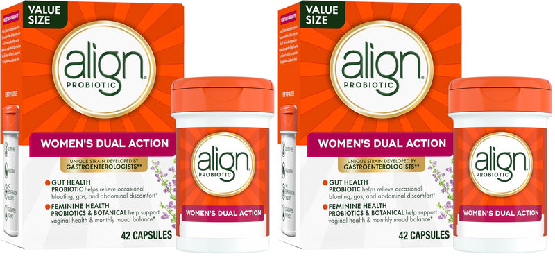 Align Probiotic, Womens Dual Action, Vaginal Probiotics for Women and for Vaginal Health Support, for Digestive Health, 42 Capsules (Pack of 2) 42 Count (Pack of 2)