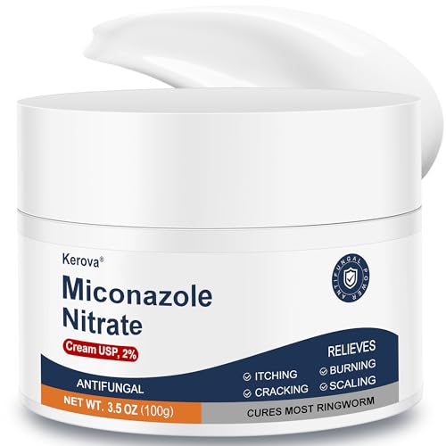 Antifungal Cream for Jock Itch, Athletes Foot & Ringworm - 2% Miconazole Nitrate Cream for Humans Skin Fungus, Relieves Itching, Burning, Cracking and Scaling (3.5 Ounce) 3.5 Ounce