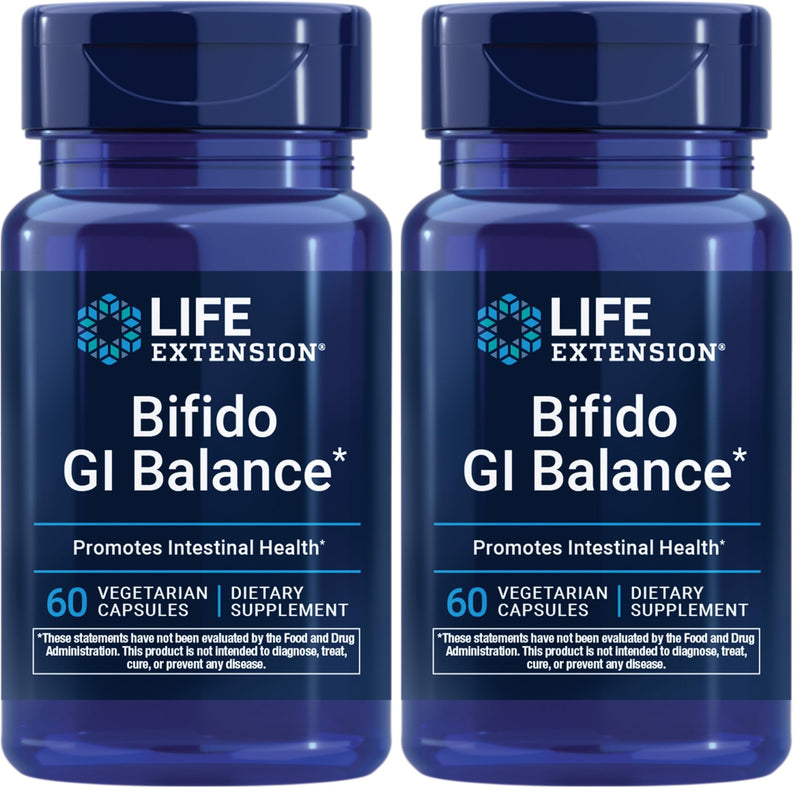 Life Extension Bifido GI Balance,probiotics,Bifidobacterium longum BB536® (2 Billion CFU),Support Healthy Gut & Digestive Health,Gluten-Free,Non-GMO,Vegetarian,60 Capsules,(Pack of 2) 60 Count (Pack of 2)