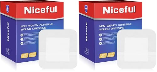 Niceful Island Dressing 4" x 4" Wound Bandages, 100 Total Count (2 Packs of 50 Each) 4"x4"(50 Pcs) (Pack of 2)