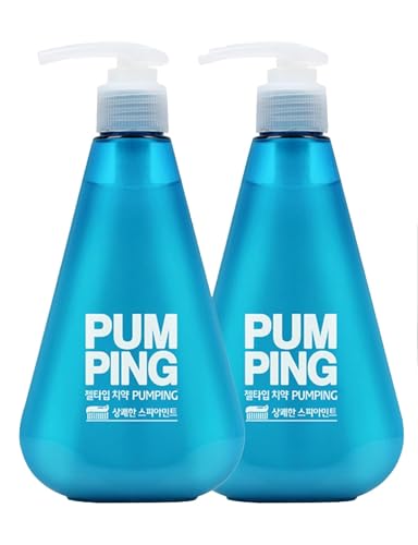 Pumping Toothpaste, Spearmint Flavor – 10.05 oz (285g) x 2 Pack Pump
