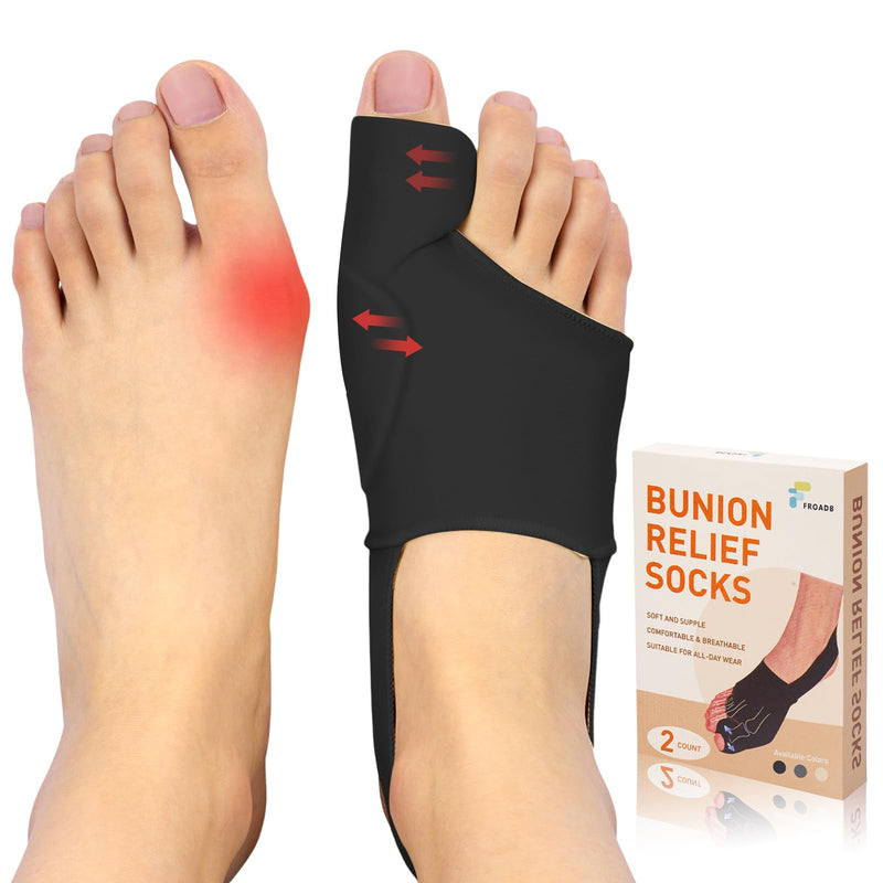 2PCS Bunion Corrector for Women & Men Big Toe, Bunion Relief Toe Straightener Bunion Splint Anti-Slip Heel Strap Comfortable Breathable for Day and Night Wear Black XL X-Large - BeesActive Australia