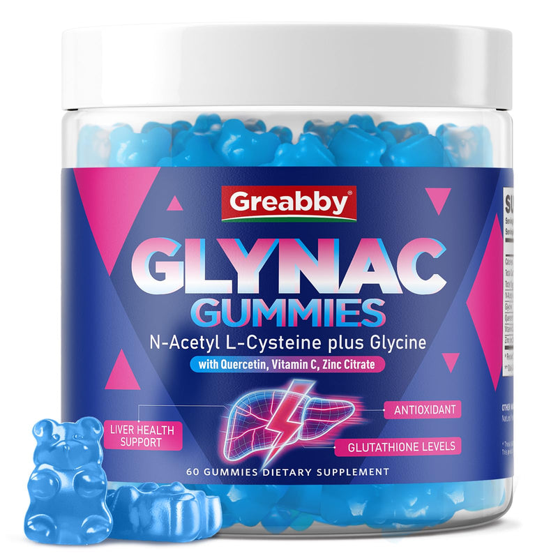 NAC Gummies, Glycine & N-Acetyl Cysteine Supplement for Kids & Adults | Glynac with Quercetin, Vitamin C & Zinc, Liver & Cellular Support, Glutathione Production