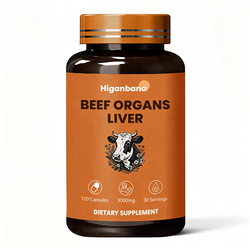 Grass Fed Beef Organ Supplement for Women & Men -120 Capsules - 100% Organ Complex with 3000mg of Desiccated Beef Liver, Heart, Kidney, Pancreas, Spleen - Non-GMO & Pasture-Raised Organ Complex