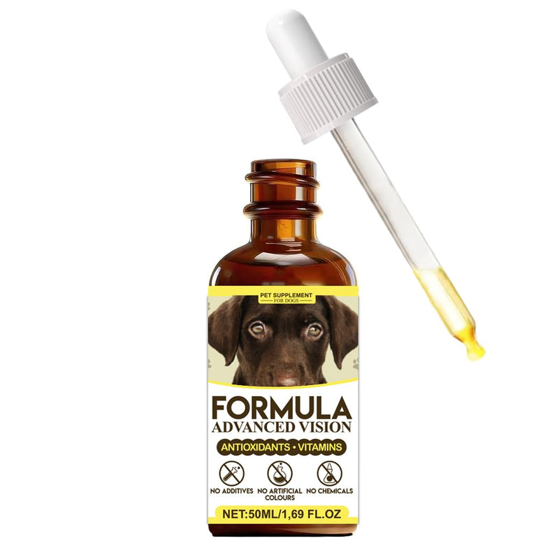 VetNatural Advanced Vision Formula for Dogs, Bilberry Extract + Lutein + Zeaxanthin, Supports Clear Vision & Helps Support Eye Clarity in Dogs with Cloudy-Looking Eyes, 50ml (1.69 fl oz)