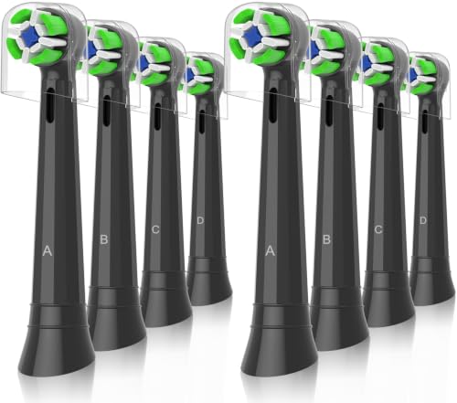 iO Replacement Heads Compatible with Oral B iO Electric Toothbrush (8 Black, 8 Pcs) 8 Black 1 Count (Pack of 8)