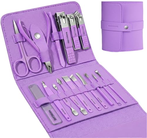 16pcs Stainless Steel Nail Care Tools Grooming Kit