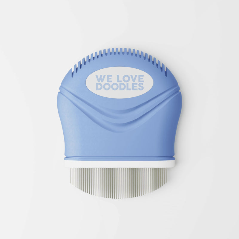 We Love Doodles Professional Dog Eye Comb - Dog Eye Cleaner & Flea Comb with Rubber Handle For Comfort, Stainless Steel & Rounded Pins, Safe & Gentle Grooming