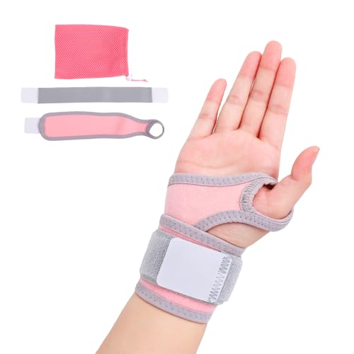 2-Pack Wrist Wraps, Breathable Adjustable Wrist Support for Workouts & Daily Use, Unisex Wrist Brace for Carpal Tunnel Tendonitis Pain Relief, One Size Fits All (Pinka)