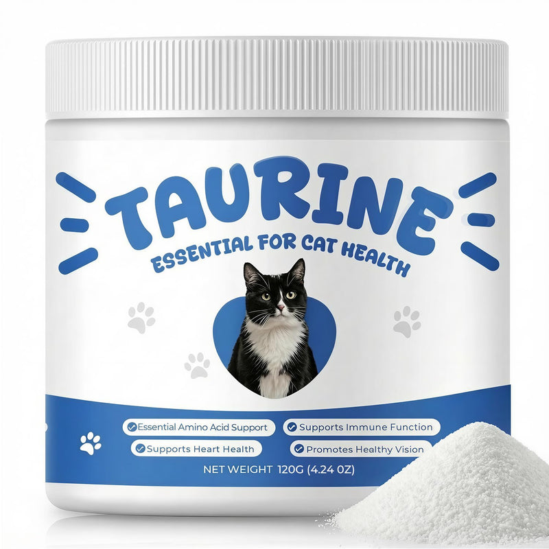 Taurine Powder Supplement for Cats, Essential Taurine Support for Heart Health, Vision & Immune Function, Daily Feline Nutrition Powder (120 g) 120 g