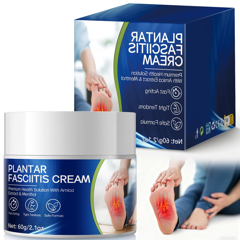 Yeardera Plantar Fasciitis Relief Cream, Heel & Foot Discomfort Relief for Plantar Fasciitis, Heel Spur, Achilles Tendonitis – Natural Herbal Formula with Arnica & Vitamin E– 60g / 2.1 oz
