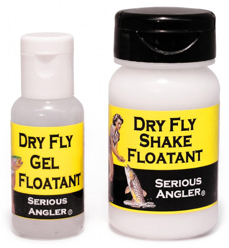 Dry Fly Gel Floatant and Shake Powder Floatant Combo Pack. These Premium Products Can be Used Separately, or in Combination Using the Gel as a Primer for the Shake Powder Made in the USA.