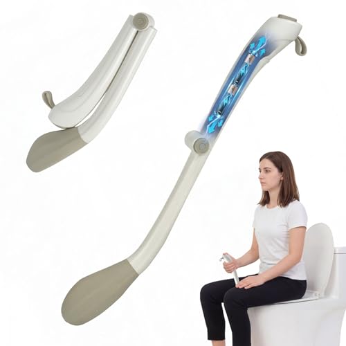 Electric Foldable Toilet Wiping Tool - 16.5 Inch Long Handle Self Wiping Wiper, Household Daily Sanitary Care Accessory for Seniors & People with Limited Bending Mobility