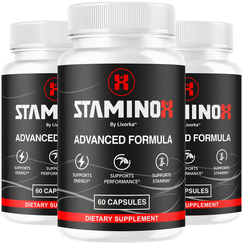 (3 Pack) Staminox Capsules - Official Staminox Pills Advanced Supplement Support - Maximum Strength, All Natural Premium Formula for Overall Health & Wellness Reviews, 180 Capsules for 3 Months