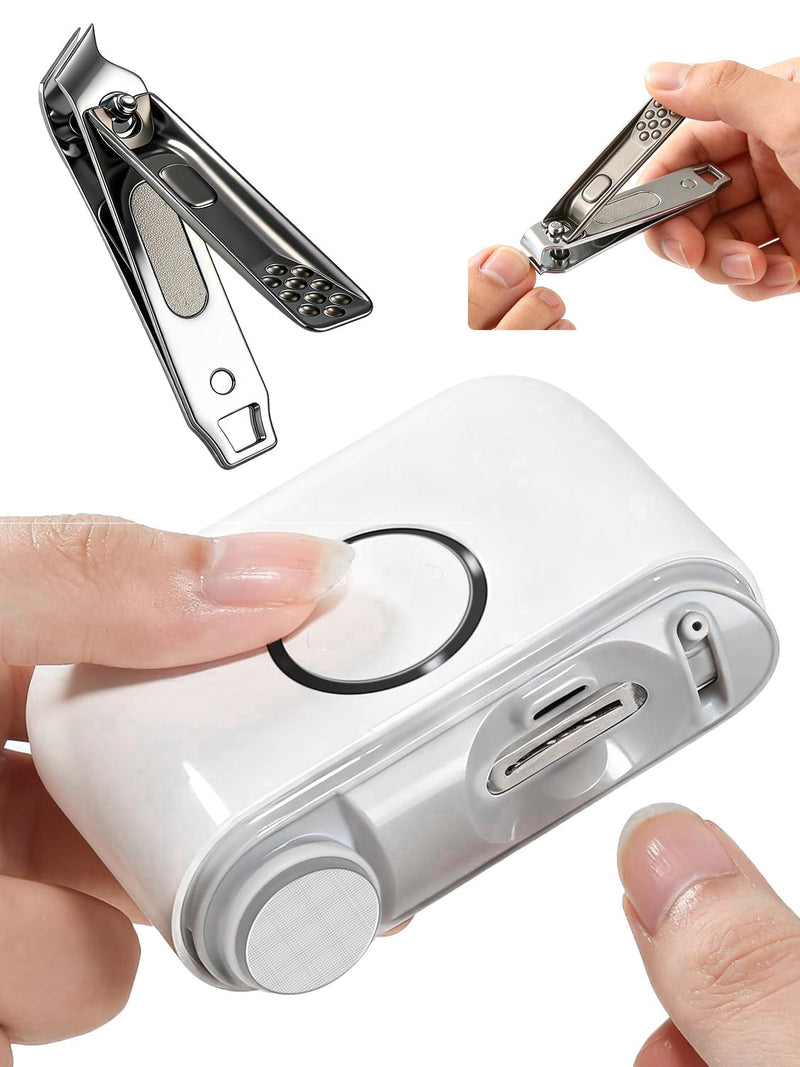 ONEDONE Electric Nail Clipper - 3-in-1 Rechargeable Baby Nail Trimmer Electric Nail File with Dual Blades 3 Speeds Fingernail Grinder Safe for Baby Women Seniors w/Ingrown Toenail Clippers - BeesActive Australia